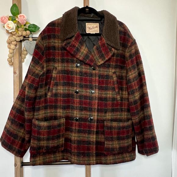 Woolrich Vintage Plaid Red Brown 3 Button Jacket Size X Large - Picture 2 of 6
